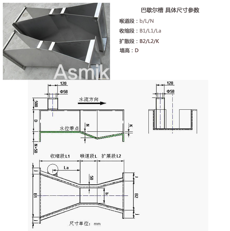 巴歇尔槽参数