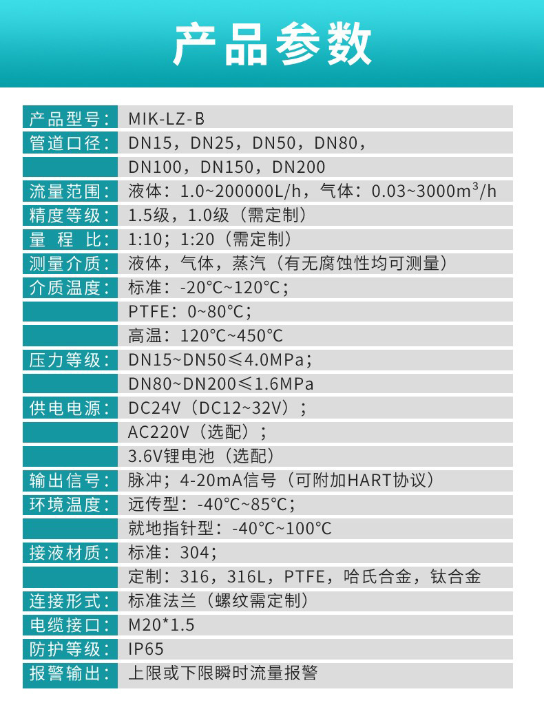 产品参数